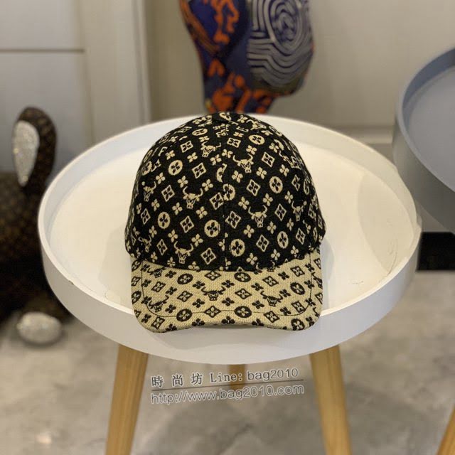 LV新品男士帽子 路易威登做舊拼接印花鴨舌帽棒球帽  mm1663